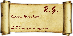 Rideg Gusztáv névjegykártya